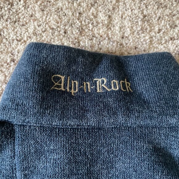 Alp-n-Rock Kitz Fleece Jacket Full Zip Blue Ski Embroidered Cross Stitch Patch - Picture 5 of 16